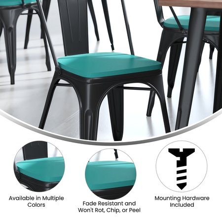 Flash Furniture 4PK Mint Poly Resin Seats for Stools & Chairs, 4PK 4-JJ-SEA-PL01-MINT-GG